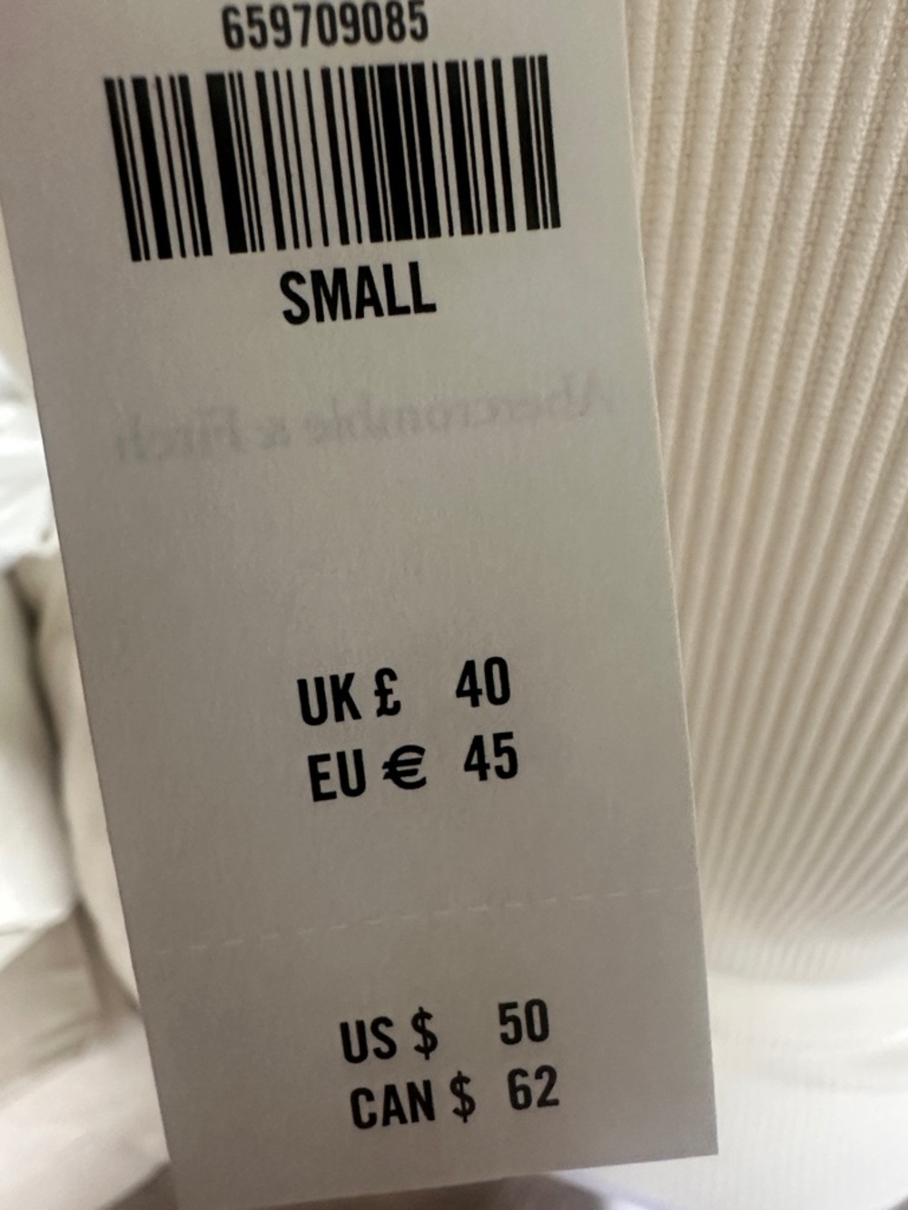 Abercrombie & Fitch Ribbed Sleeveless Knit Top in Ivory - Picture 5 of 6